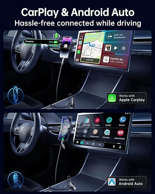 4-in-1 Long USB C Cable 45W 10FT Compatible With Lightning Cable [Fast Charging&Data Transfer] Flat Nylon Braided for iPhone iPad Charger Cord, Multi Charge Wire Combo with L/Type C/USB A Port