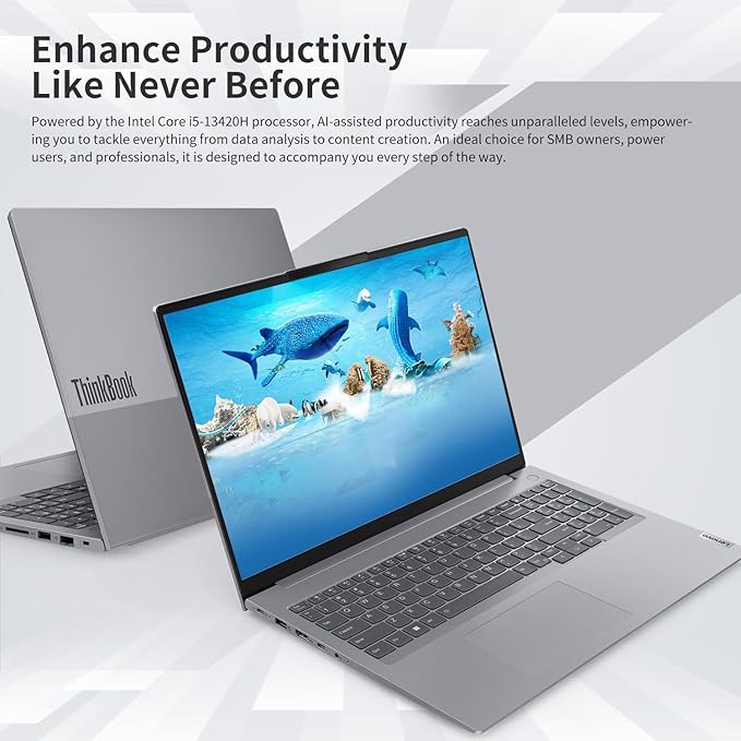 Lenovo ThinkBook 16 Business Laptop, 16" FHD+ Display, 8-Core Intel i5-13420H, 32GB DDR5 RAM, 1TB SSD, HDMI, SD Card Reader, Wi-Fi 6, Windows 11 Pro, Bundle with Targus USB-C 100W Docking Station