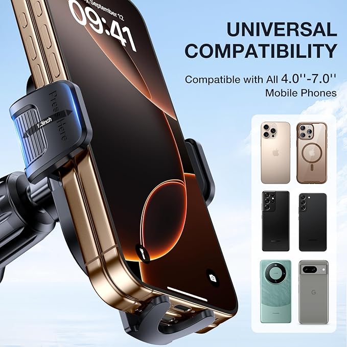 Miracase Phone Holders for Your Car with Metal Hook Clip, Air Vent Cell Phone Stand Car Mount, Universal Automobile Cradle Fit for iPhone Android and All Smartphones, Dark Grey