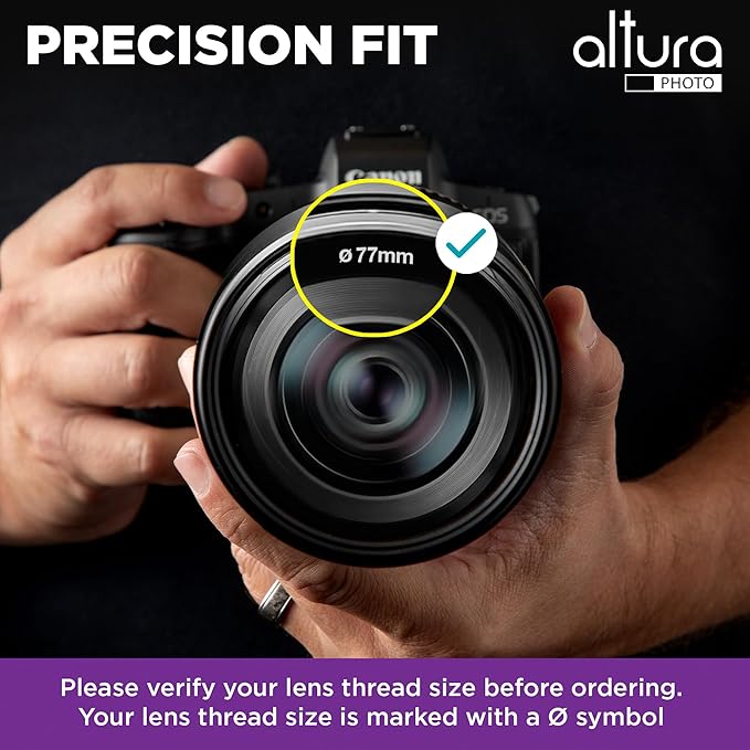 Altura Photo 77mm Lens Filter Kit - Multi-Coated UV Protector, CPL Polarizing and ND Neutral Density Filters + Case for Camera Accessories & Lenses
