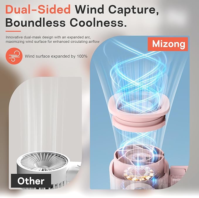 Personal Handheld Fan, Portable 3-in-1 High-Speed Turbo Fan with 5 Gear Wind, USB Mini Personal with 4000mAh Rechargeable Battery for Outdoor/Summer/Travel/Camping/Vacation Essentials Pink
