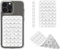 Silicone Double-Sided Suction Phone Grip Detachable Mount - Car Dashboard/Shower Phone Holder, Hands-Free For Selfies & Videos, TikTok, ASMR, Yoga - iphone & Android Compatible (3.94"x2.5",White)