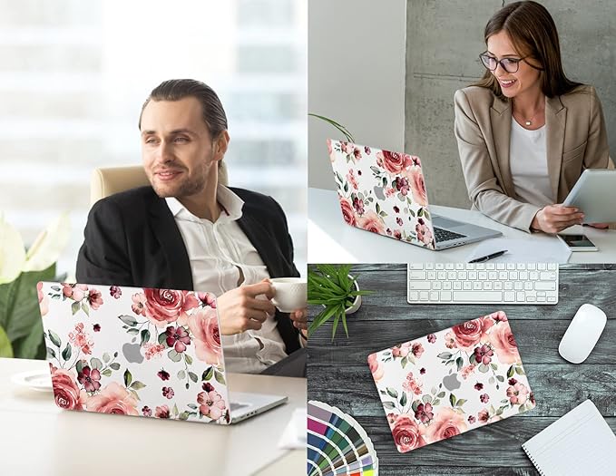 CISSOOK Matte Frosted Floral Hard Shell Case for MacBook Pro 14 Inch 2024 2023 2021 Release Model M4 A3112 A3185 A3401 M3 A2992 A2918 M2 A2779 A2442 M1 Pro/Max, Case for MacBook Pro 14" with Touch ID