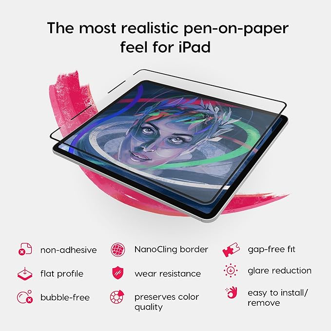 Astropad Rock Paper Pencil v3.0 – 2025 Upgraded Version – Paper Screen Protector for iPad Air 11-in (M2, 2024) & (M3, 2025) & iPad 10.9-in. (10th & 11th Gen) + Apple Pencil Tips 2 Pack – Compatible with Apple Pencil 1st/2nd Gens and Pencil Pro