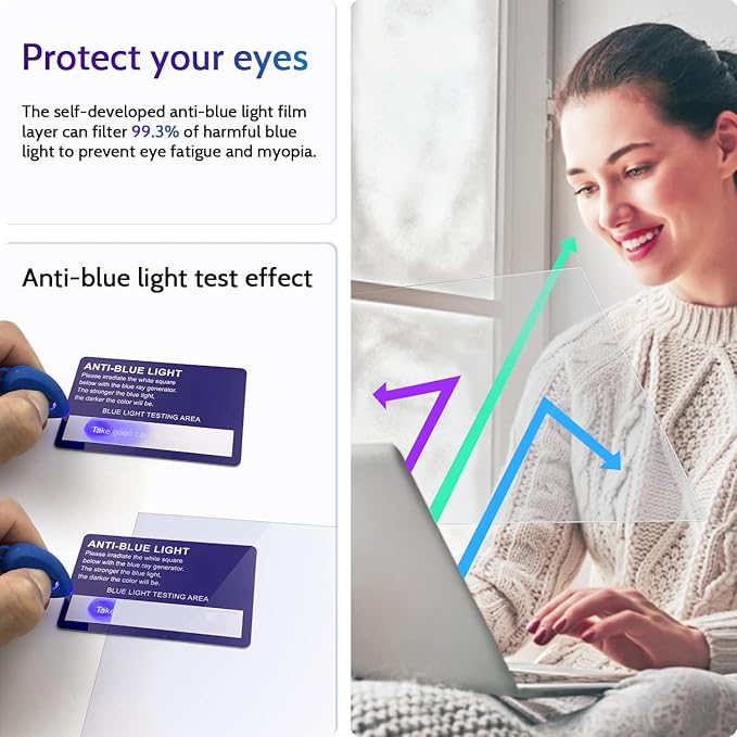 3 Pcs 15.6 Inch Laptop Anti Blue Light Screen Protector for 16:10 Widescreen Monitor, 15" Computer Glare Filter/Uv Blocker Shield Cover/Eye Protection Film