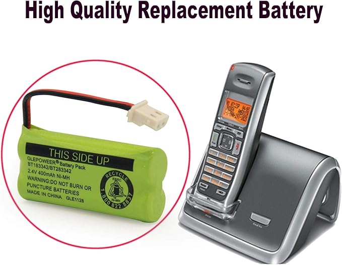BT183342/BT283342 2.4V 400mAh Ni-MH Battery Pack, Also Compatible with Cordless Phone Batteries BT166342/BT266342 BT162342/BT262342 CS6709 CS6609 CS6509 CS6409 EL52100 EL50003(3 Pack)