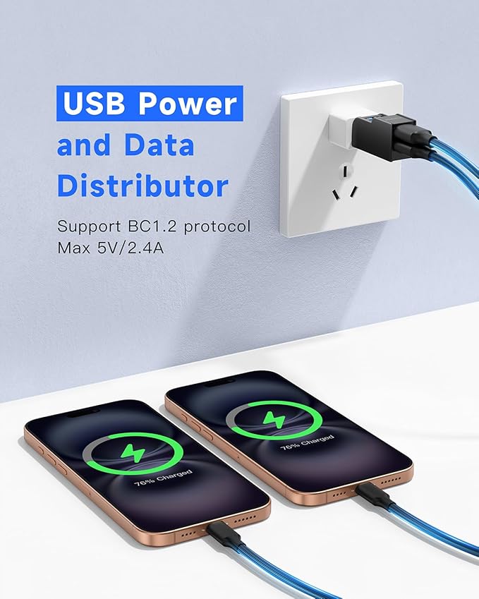 FORIDA 3 Ports USB 3.0 Adapter, USB Hub with 1 USB 3.0 and 2 USB 2.0 Ports, Portable USB Port Splitter for Keyboard, Mobile Hard Disk, U Disk, Camera, Mouse, etc (Black)