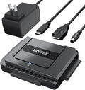 Unitek USB C to SATA 6Gbps IDE Adapter External Hard Drive Converter Kit for Universal 2.5/3.5 inch HDD/SSD Hard Drive Disk, DVD-ROM/CD-ROM/CD-RW, with USB C Connector & 12V/2A Power Adapter