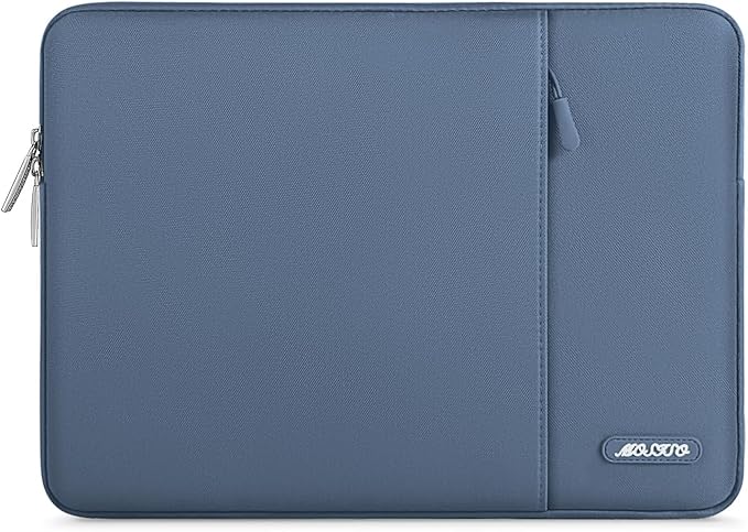 MOSISO Laptop Case 15 inch, 15 inch Laptop Sleeve Compatible with MacBook Air 15 M4 A3241 M3 A3114 M2 A2941 2025 2024 2023,Dell XPS 15,Polyester Vertical Computer Sleeve Bag with Pocket, Steel Blue