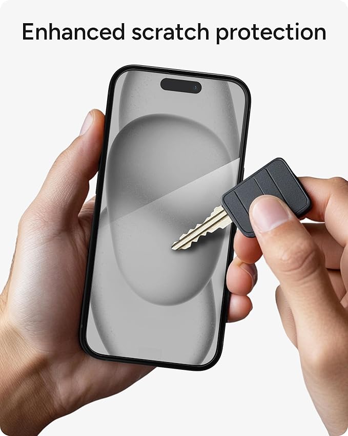 ZAGG InvisibleShield Glass Elite iPhone 15 Screen Protector - 5X Stronger with Reinforced Edges, Scratch & Smudge-Resistant Surface, Easy to Install