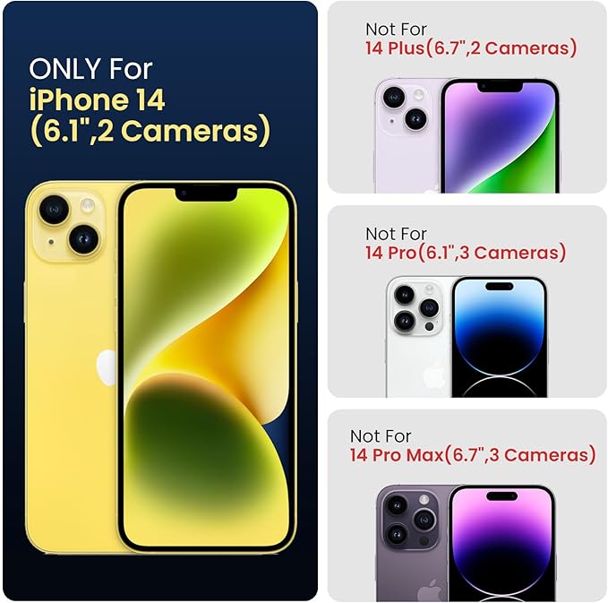 FireNova Designed for iPhone 14 Case, Silicone Upgraded [Camera Protection] Phone Case with [2 Screen Protectors], Soft Anti-Scratch Microfiber Lining Inside, 6.1 inch, Klein Blue