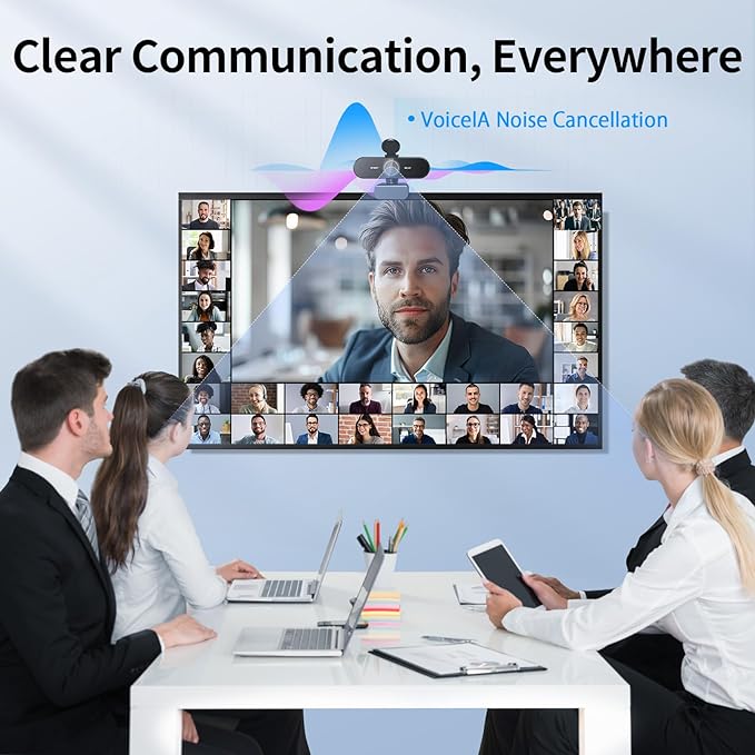 EMEET NOVA 4K Webcam for PC - Ultra 4K HD, PDAF Autofocus, Dual Noise-Cancelling Mics, 73° FOV, Auto Light Correction, USB-A, Privacy Cover, Ideal for High-End Business Meetings&Live Streaming