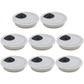 Desk Grommet 2-3/8" (60 mm), Desk Cord Hole Cover, Cable Grommet ABS Plastic, Desk Hole Grommet for Office and Home Table Cable, Detachable Cable Cord Organizer (Silver Sand 8 Pcs)