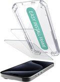 Smartish 2-Pack Tempered Glass Screen Protector for iPhone 15 Pro Max - Tuff Sheet - Easy Install Frame [Scratch Resistant] Case-Friendly - Dynamic Island Compatible - Clear 2-Pack