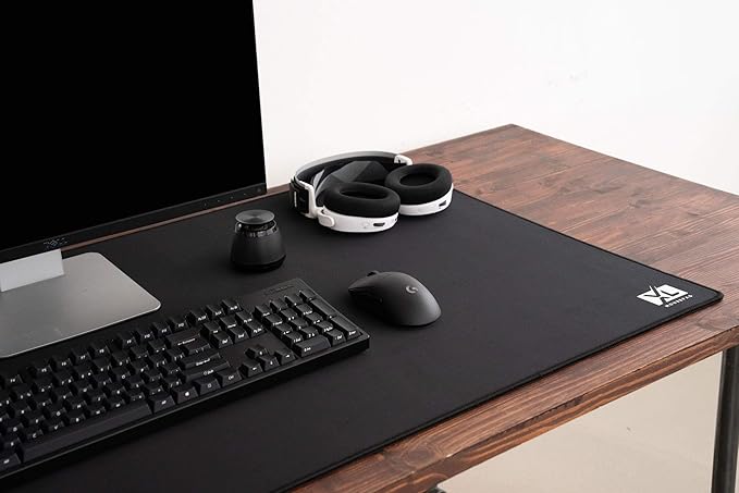 3XL Huge Mouse Pads Oversized (48''x24'') - Extra Large Gaming XXXL Mousepad for Full Desk - Super Thick Nonslip Rubber Base and Waterproof Desktop Keyboard Extended Mouse Mat (Black, XXX-Large)