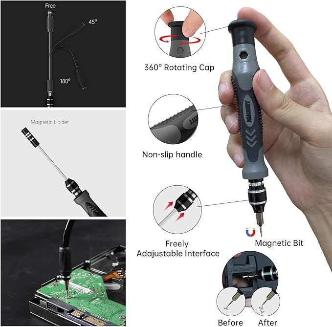 Precision Screwdriver Set, JAKEMY 142 in 1 Professional Electronics Repair Tool Multiple Screwdriver Bit Set with Working Rubber Mat for Laptop, Computer, Macbook, PC, iPhone, Phone, PS4, Xbox, Drone