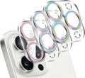 LucBuy 3PCS Sparkling Camera Lens Protector for iPhone 16 Pro/iPhone 16 Pro Max, Full Clear Acrylic Cover with Shiny Colorful Glitter Designed Decoration Back Camera Protector