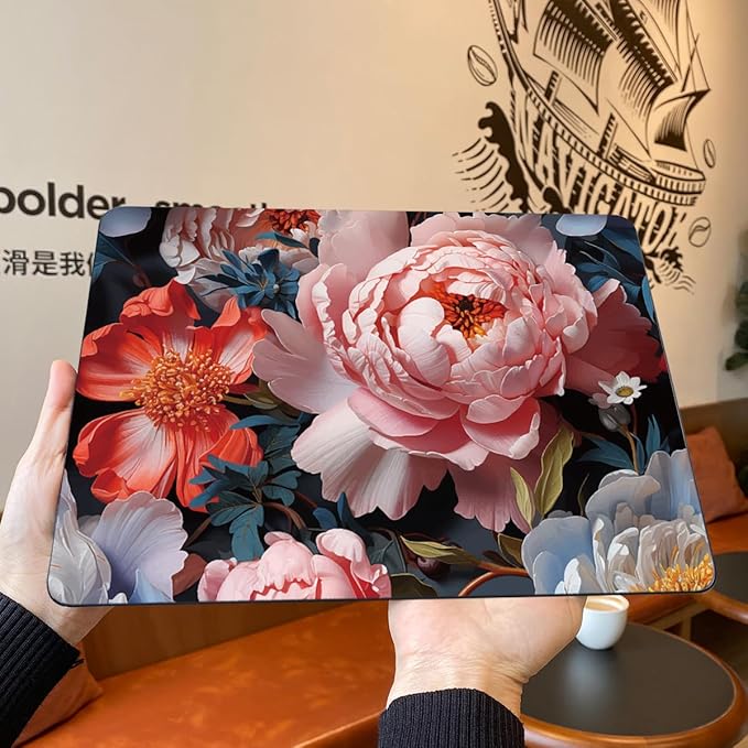 Teryeefi Compatible with M2 M1 MacBook Pro 13 inch Case Touch Bar A2338 A2251 A2289 A2159 A1989 A1706 A1708 (Release 2016-2022),Protective Slim Cover+Keyboard Cover-Colorful Peonies