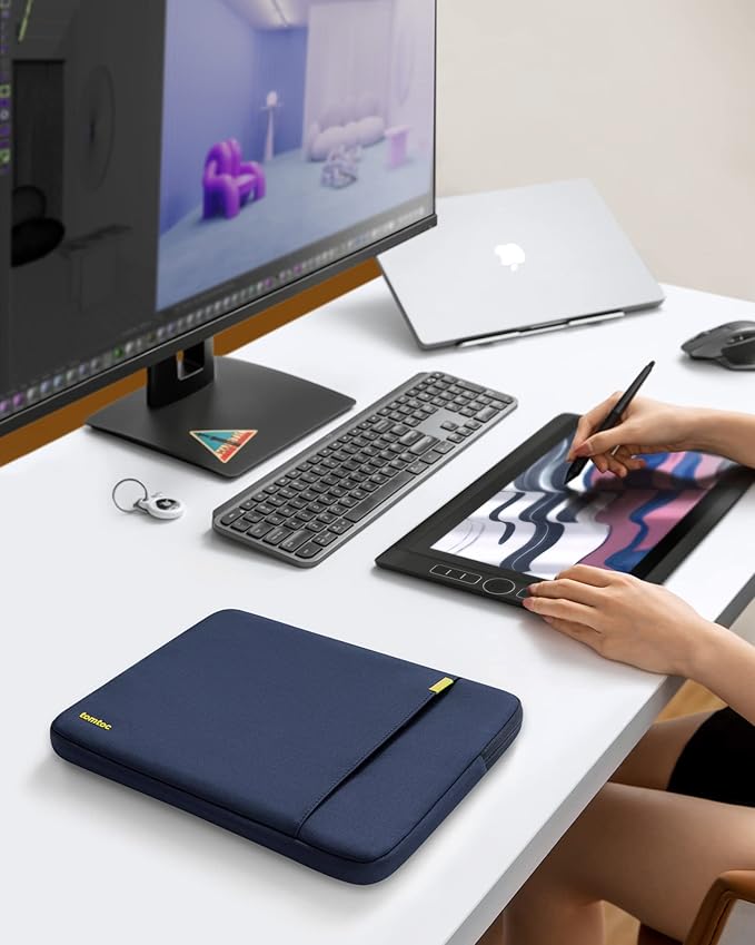 tomtoc 360° Protective Laptop Sleeve for 13-inch New MacBook Air M4/A3240 2025, M3/A3113, M2/A2681 M1/A2337 A2179 A1932, 13-inch MacBook Pro M2/A2686 M1/A2338, Water-Resistant Computer Case Bag