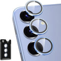 for Samsung Galaxy S25 Plus Camera Lens Protector, Individual Metal Ring Tempered Glass Lens Cover, [Strong Adsorption] Scratch Resistant Ultra-Thin HD Clear Lens Cover, 1 Set-Blue