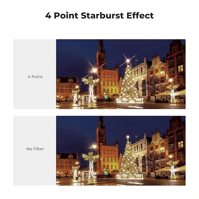K&F CONCEPT 67mm Star Filters Kit (3pcs) 4 Points 6 Points 8 Points Cross Screen Starburst Filters Set -18 Layer Coating Ultra Slim Optical Glass Camera Lens Filter with 3 Cleaning Cloth