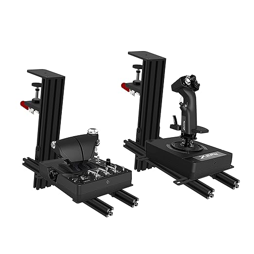 Hikig 2 Set Desk Mount for Flight Sim Game Joystick, Throttle and HOTAS Systems - Compatible With Logitech X56, X52, X52 Pro, Thrustmaster T-Flight HOTAS, T.16000M, TCA