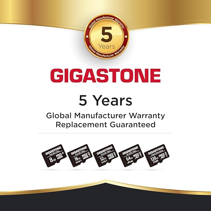 GIGASTONE 64GB Micro SD Card 2-Pack, A1 V30 4K Video Recording, Surveillance Security Cam Action Camera Drone Professional, 90MB/s Micro SDXC UHS-I U3 Class 10
