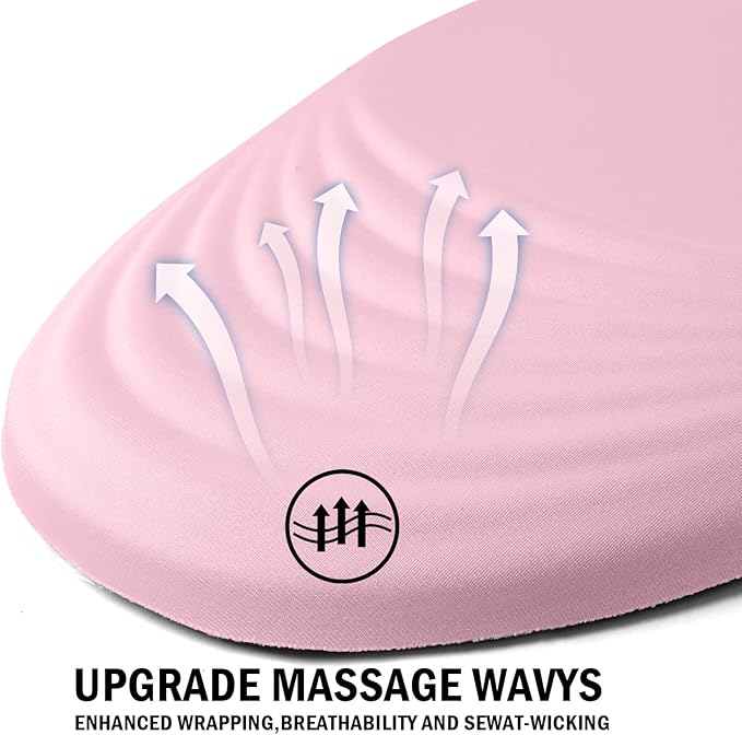 Ergonomic Mouse Pad with Wrist Rest Support,Mousepad Relief Carpal Tunnel Pain, Entire Memory Foam Mouse Pad with Non-Slip PU Base, Wireless Mouse Pad, Pink