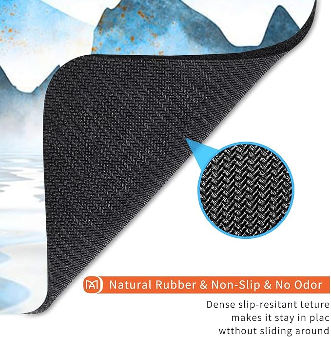 Square Mouse Pad Ink Painting Landscape, Personalized Premium-Textured Custom Mouse Mat Design, Washable Mousepad Cloth, Non-Slip Rubber Base Computer Mouse Pads for Wireless Mouse