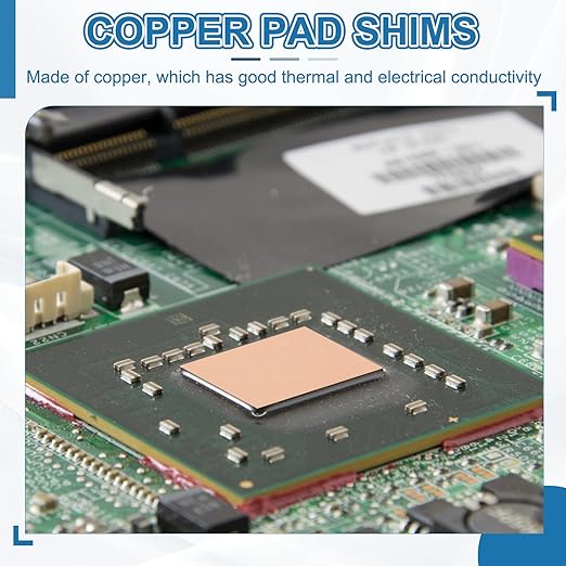 PATIKIL Copper Heatsink Pad Shims, 24 Pcs 15x15x1.2mm Copper Pad Shim IC Chipset GPU CPU Thermal Heatsink for Cooling Laptop Desktop Computer