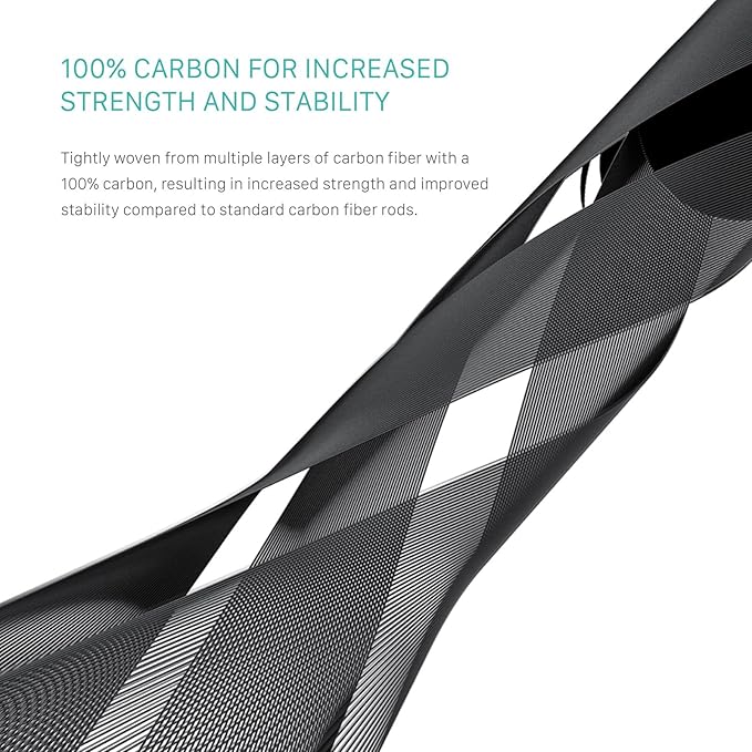 Tilta 2X Carbon Fiber Rods 15mm for Rail Support System | Increased Strength | Limited Reflection | Lightweight | DSLR Shoulder Rig, Camera Stabilizer Cage, Matte Box (20cm)