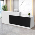 Reception Desk with Counter Modern Checkout Counter with Lockable Drawer Keyboard Tray Receptionist Desk for Office Salon Reception Table E Right 63inch/160cm