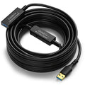 USB 3.0 Active Extension Cable 35 Feet, Long USB Type-A Male to Female Extender Cord, Built-in 2 Signal Booster Smart Chips, 5Gbps Transfer, for Printer, Xbox, Webcam, VR, Hard Drive, USB Hub and More