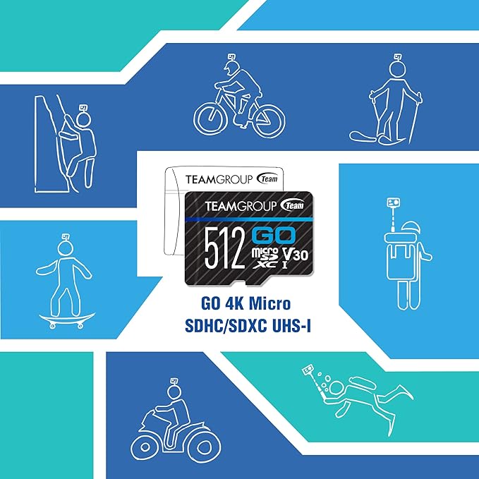 TEAMGROUP GO Card 128GB 10 Pack Micro SDXC UHS-I U3 V30 4K for GoPro & Drone & Action Cameras High Speed Flash Memory Card with Adapter for Outdoor Sports, 4K Shooting, Nintendo-Switch TGUSDX128GU366