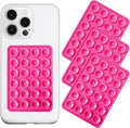 Silicone Suction Phone Case Mount 3 Pack, Silicon Adhesive Suction Cup Phone Mount, Non Slip Sticky Phone Grip for Cellphone, Strong Grip Holder for Selfies and Videos (Rose)