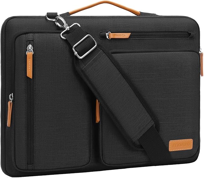 MOSISO 360 Protective Laptop Shoulder Bag,13 inch Computer Bags Compatible with MacBook Air M4 M3 M2 M1 2025-2018/Pro 13 2025-2016,Side Open Messenger Bag with 4 Zipper Pockets, Black