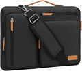MOSISO 360 Protective Laptop Shoulder Bag,13 inch Computer Bags Compatible with MacBook Air M4 M3 M2 M1 2025-2018/Pro 13 2025-2016,Side Open Messenger Bag with 4 Zipper Pockets, Black