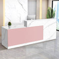 Reception Desk with Counter Modern Checkout Counter with Lockable Drawer Keyboard Tray Receptionist Desk for Office Salon Reception Table P Left 47inch/120cm