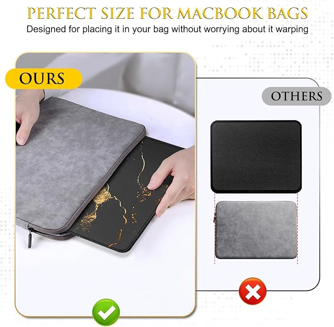 JIKIOU 3 Pack Mouse Pad with Stitched Edge, Comfortable Mouse Pads with Non-Slip Rubber Base, Washable Mousepads Bulk with Lycra Cloth, Mouse Pads for Computers Laptop Mouse 10.2x8.3in Yellow Gilding