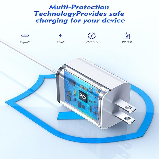 [Apple MFi Certified] Fast iPhone Charger,2Pack 20W USB C Wall Charger Block i Phone Charge Plug + Lightning Quick Charging Cable Cord for Apple iPhone 14/Pro/Pro Max/Plus/13/12/11/XS/XR/X/SE2022/iPad