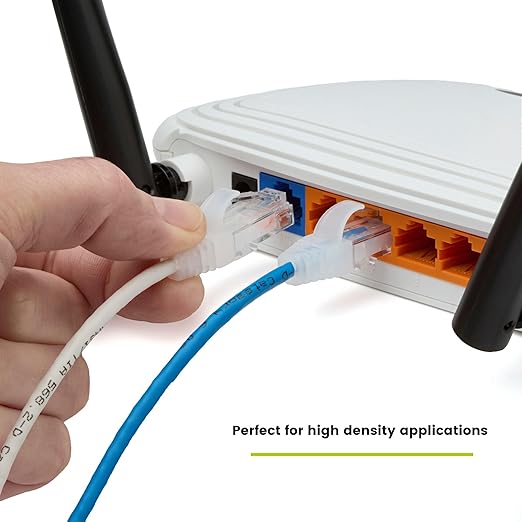 TRUECABLE Cat6 Component Rated Patch Cable, Unshielded (U/UTP), 14ft, Blue, 28AWG Solid Copper, Snagless 10G High-Speed Ethernet Cable, PoE++ 4PPoE 100W, UL Listed, RoHS-3, 5 Pack
