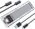 ORICO M.2 NVMe SSD Enclosure, USB 3.2 Gen 2 (10 Gbps), Transparent External Solid State Drive Adapter Enclosure for 2280 2260 2242 2230 PCI-E M2 M-Key SSD, USB Type C Converter Case-TCM2 Silver