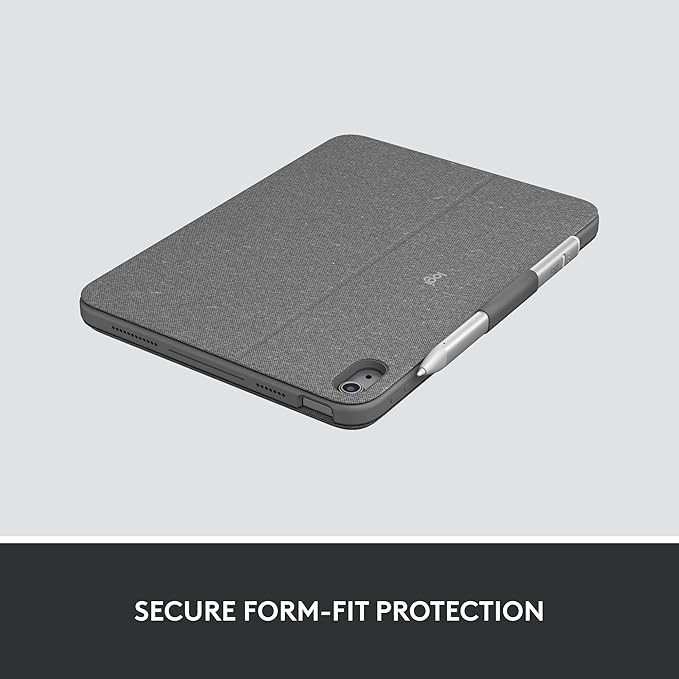 Logitech Combo Touch iPad 10th Gen Case, Detachable Keyboard, Large Precision Trackpad, Backlit Keyboard, Smart Connector - Oxford Gray