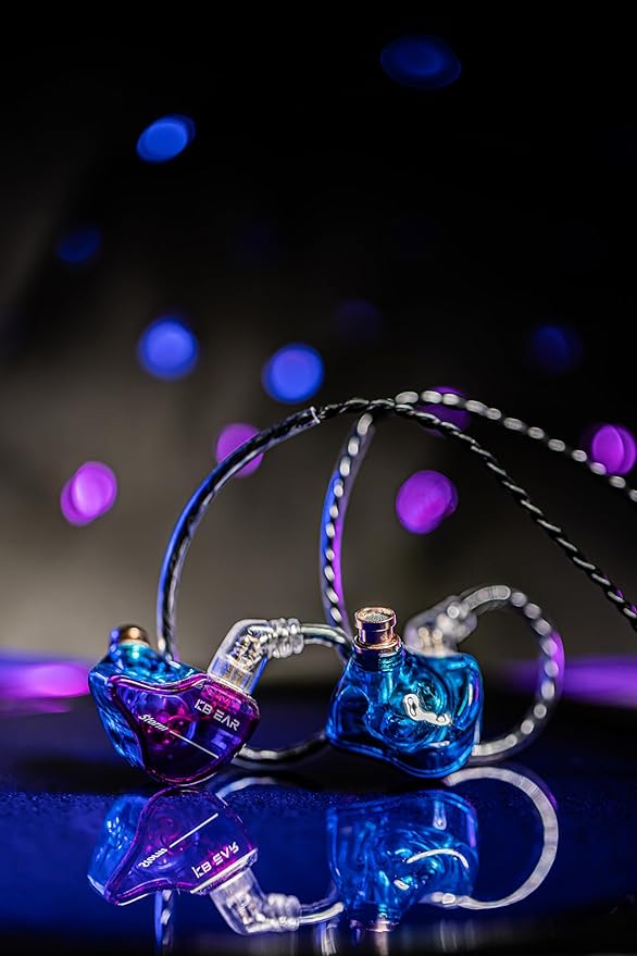 YINYOO KBEAR Storm Professional in Ear Headphones Monitor Earphones for Singers Drummers Musicians Bassists, Custom Wired Earbuds IEM, Hi Res Detachable OFC Silver-Plated Cable Auriculares