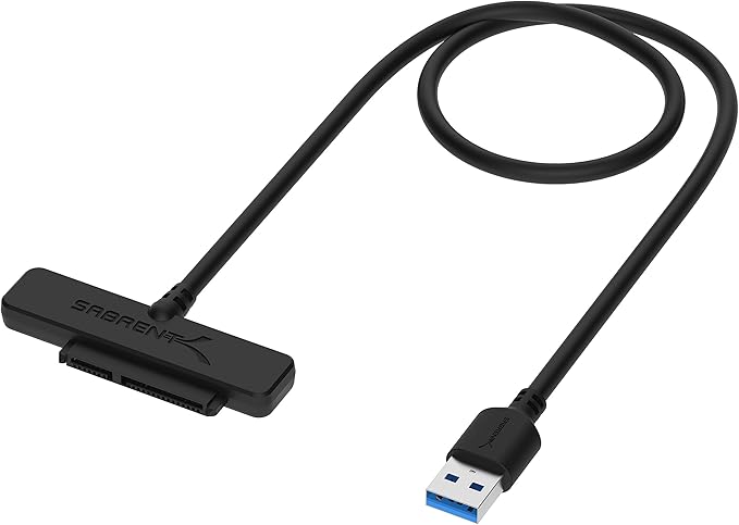 SABRENT SATA to USB Cable - USB 3.0 to 2.5” SATA I/II/III Hard Drive Adapter - External Converter for SSD/HDD Data Transfer (EC-SSHD)