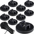 Yookeer 60 Pieces Magnetic Zip Tie Mount Multipurpose Cable Holder Magnets Magnetic Wire Management Bases with Heavy Duty Zip, Mount Nylon Cable Ties in Total (43 mm)