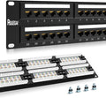 Patch Panel 48 Port Cat6【EC Listed】 2U Network Patch Panel Rackmount Punch Down19 inch RJ45 for 10 Gigabit Network,110 or Krone Impact Tools Compatible Without Cable Management(Cat6)