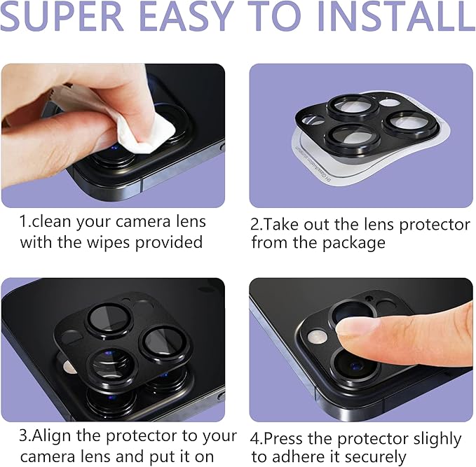 2 Pack Camera Lens Protector for iPhone 15 Pro/iPhone 15 Pro Max,[Not Easy to Breakn ] AR Tempered Glass Strong Adsorption Metal Camera Cover Screen-Silvery