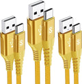 sweguard USB Type C Charger Cable [3-Pack,10ft+6.6ft+3.3ft] iPhone 16 Charger Nylon Braided Cord for iPhone 16 15 Pro Max Plus Samsung Galaxy S25 S24 S23 S22 S21 S20 S10 Note 20 10 A54 Pixel LG Moto