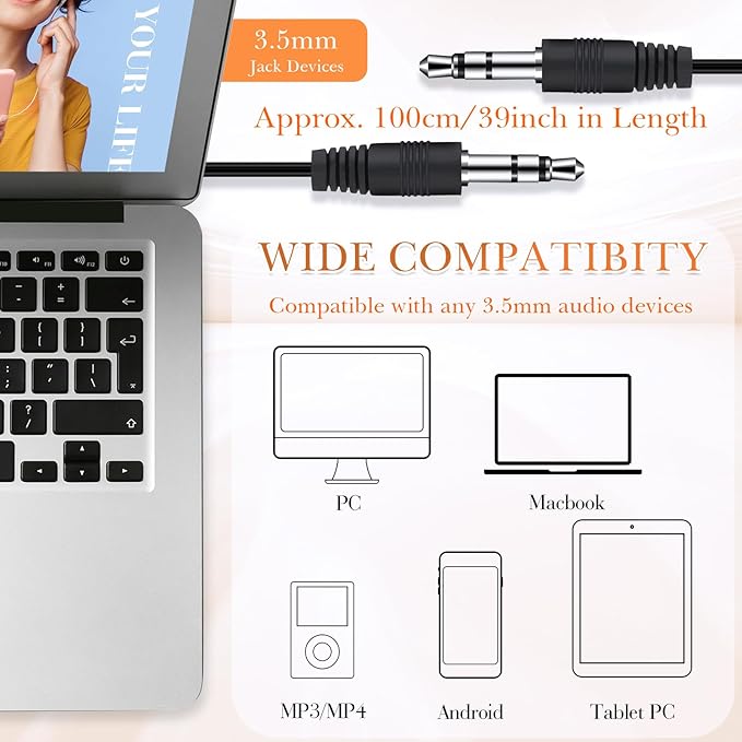 Kanayu 100 Pack Wired Earbuds Bulk for Classroom Ear Headphones Wired Basic Student Earbuds No Microphone with 3.5mm Jack for Kids Class Laptop School Library, Individually Bagged(Orange)